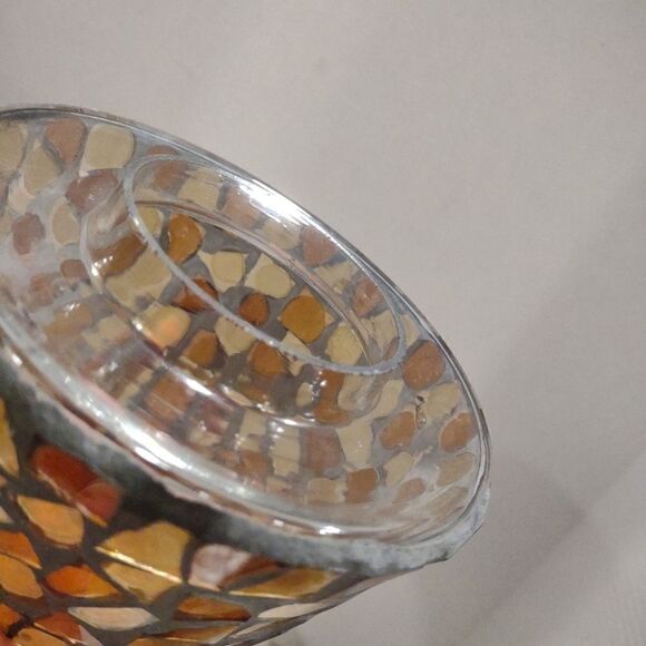 Mosaic Tile Candle Shade Amber  Colors Y1 - Picture 5 of 7